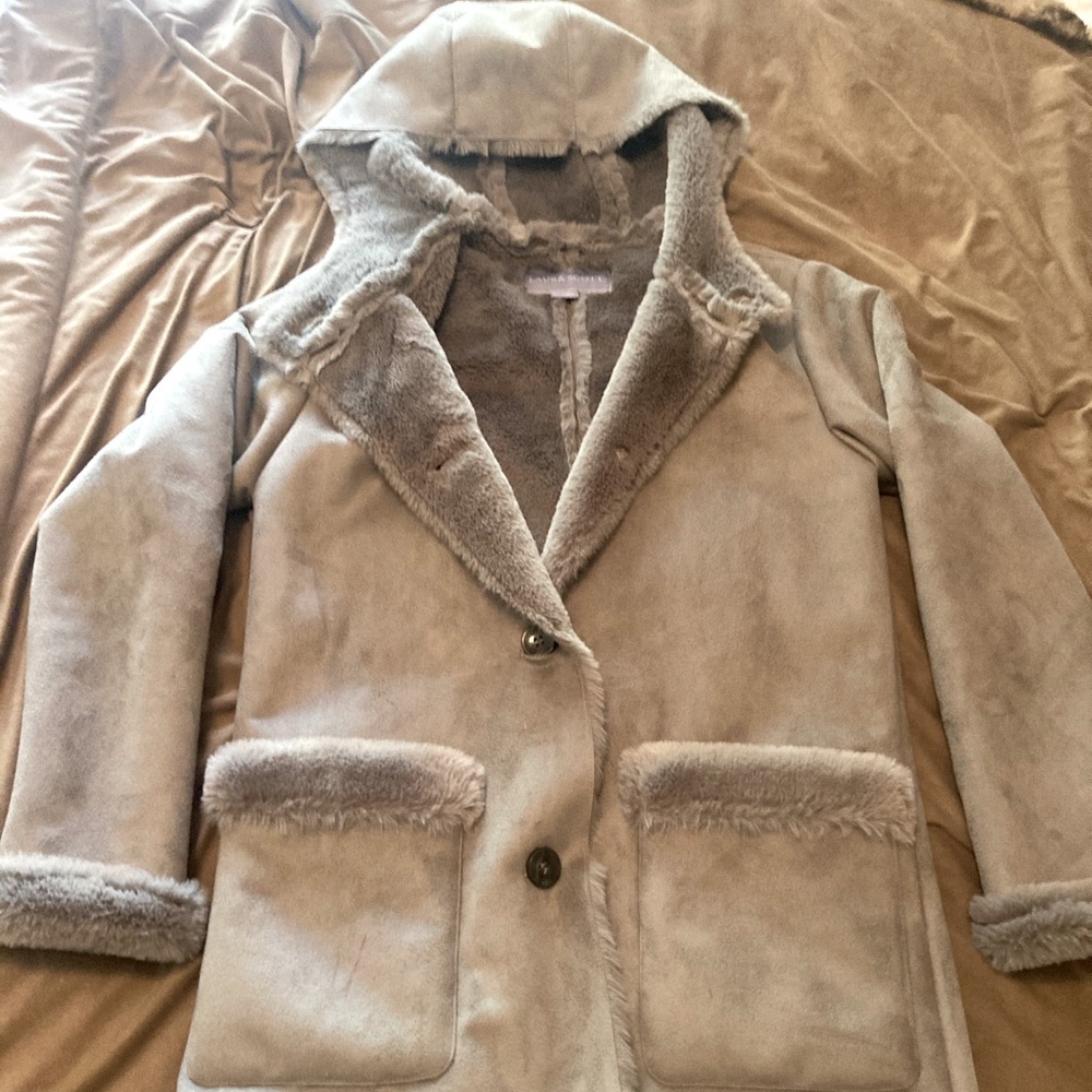 Soft grey coat trench